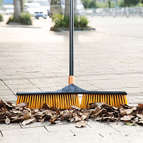 CLEANHOME Garden Broom, Yard Brush Heavy Duty Outdoor 2-1,50&66in, suitable for Schools, Factories, Garden Broom Outdoor,Sweeping Brush（23.6in）