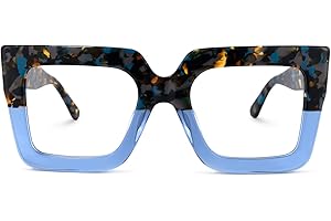 Zeelool Stylish Thick Oversized Square Blue Light Blocking Glasses for Women 100% UV400 Protection Brandon VFP0306