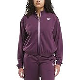 Reebok Women's Logo Tricot Long-Sleeve Track Jacket (Plum, X-Small)