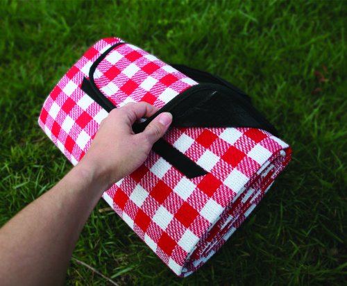 Camco 42801 Picnic Blanket (51" x 59", Red/White)