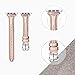 Secbolt Leather Bands Compatible with Apple Watch Band 38mm 40mm 41mm Iwatch SE Series 9 8 7 6 5 4 3 2 1 Slim Replacement Wristband Strap Stainless Steel Buckle, Rose Gold