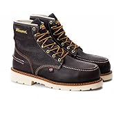 Thorogood 1957 Series 6” Waterproof Steel Toe Work Boots for Men - Full-Grain Leather with Moc Toe, Comfort Insole, and Slip-Resistant Heel Outsole; EH Rated