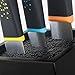 Vremi 5 Piece Chef Knife Set with Dark Wood Block - includes Carving Paring Serrated Bread Utility and Chefs Knives with Stainless Steel Blades and Colorful Ergonomic Non Slip Handles