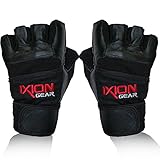 Best Weightlifting Gloves with Wrist Wraps by Ixion Gear. Perfect for Bodybuilding, Powerlifting, or Crossfit!