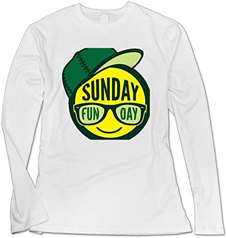 Ongshuquwe Sunday Funday1 Women's Casual Long-sleeved Round Neck T-shirt Autumn And Winter S White