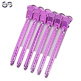 Tmarton 12Pcs Rose Red Salon Metal Hairdressing Sectioning Dividing Duck Bill Clips Clamp Hair Styling Clips Hairpin