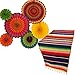 Fiesta Party Supplies | Mexican Party Decorations | Theme Decor for Wedding, Birthday, Cinco De Mayo, Coco, Taco, etc. | Serape Table Runner | Colorful Paper Fans