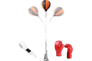 Punching Bag with Stand Height Adjustable Boxing Reflex Bag Boxing Reaction Speed Trainer for Teens Adults Stress Relief Fitn