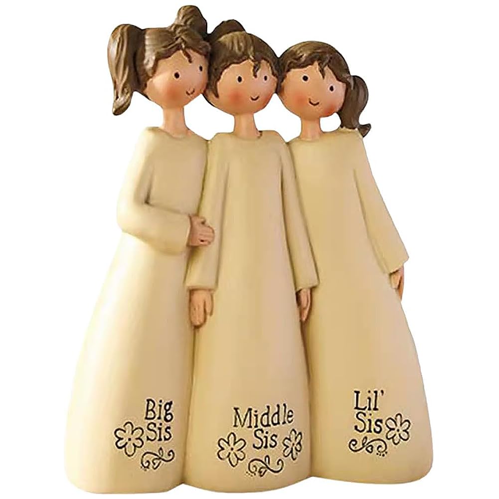 Angel Figurine Ornament,12cm Angel Figure of Friendship Forever,Sisters and Best Friends Figurinese,Three Angel- Sisters Figurine,Home Decorative Gift to Show Friendship, Blessing,Christams