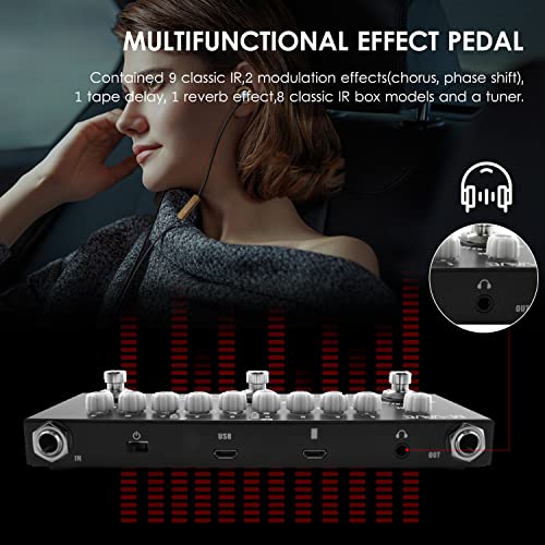 M-VAVE CUBE BABY Guitarra Elétrica Multifuncional Portátil Pedal de Efeito Combinado com Reprodução de Música Sem Fio Gravação de Telefone Função de Interface de Áudio