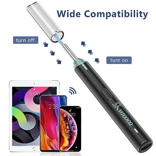 VITCOCO Ear Wax Removal Tool,1920P HD Ear Cleaner with 6 LED Lights and 8 Ear Spoons, Ear Wax Removal with Camera, Ear Cleaning Kit Compatible for iPhone, iPad, Android