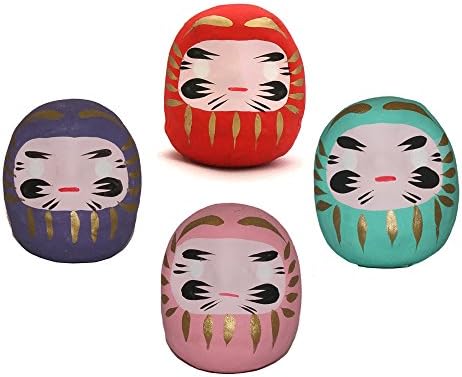 WA ZAKKA Miniature Daruma Doll (Japanese Good-Luck Charm) Four Colors Set B