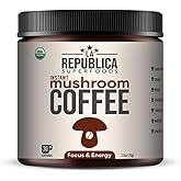 LRLA SUPERFOODS La Republica Organic Mushroom Coffee (30 Servings) Made with Full-Fruiting Bodies, Arabica Shade-Grown with Lion's Mane, Reishi, Chaga,Turkey Tail and More