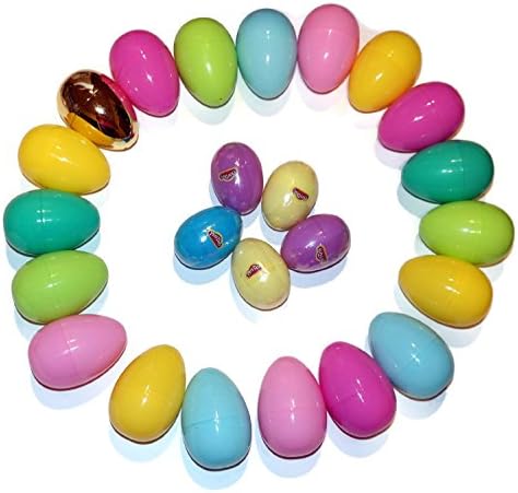Bright Jumbo Plastic 3 inch Easter Eggs Bundle 19 Count Including a Golden Egg and 5 Play-Doh Eggs Assorted Colors