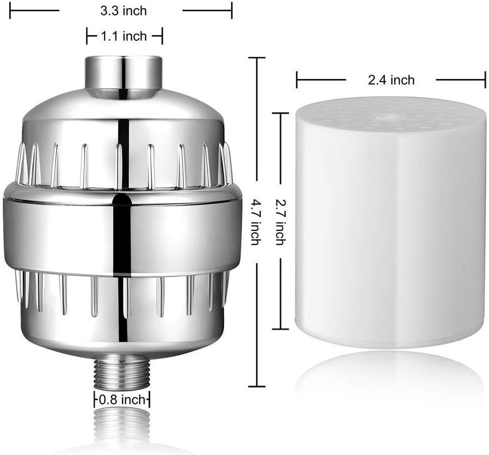 17 Stage Shower Filter Hard Water Softener – High Output Universal Replacement Cartridges with Vitamin C Shower Filter - Removes Chlorine Fluoride Heavy Metals and Other Sediments (17stage) - - 
