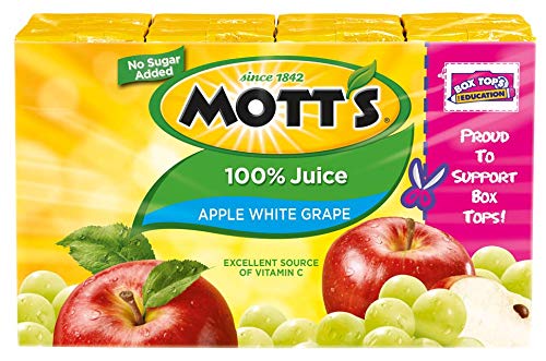 Mott's Apple White grape Juice 100% 6.75oz Juice Box (tetra) (014800318180)