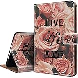 Ademen iPad Pro 10.5 inch Leather Case, Pink Rose Live the Life You Love Protective Lightweight Folio Smart Case Cover With Magnetic Auto Sleep Wake Function Only For iPad Pro 10.5
