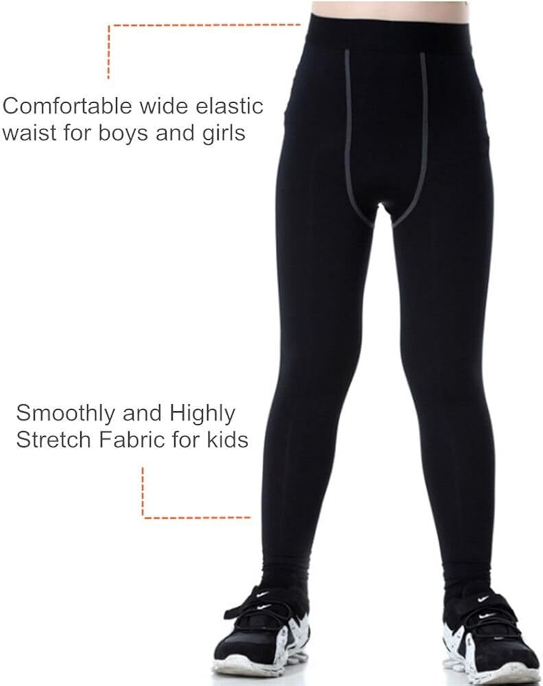 CVVTEE Boys Compression Pants Base Layers Soccer Hockey Tights Athletic Leggings Thermal for Kids…: Clothing
