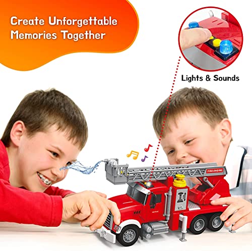 ORCHID M® Kids Fire Truck Toys for 3 4 5 6 Years Old Boys, Fire Rescue Vehicle with Shooting Water,Lights and Sounds