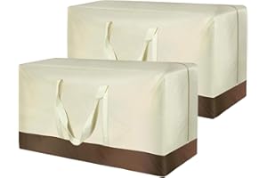 Aurragiy Outdoor Cushion Storage Bag 420D Waterproof Rectangular, Extra Large Outdoor Patio Cushion Storage Bag, with Zipper and Handles 68" L x 20" W x 28" H Black(2 Pack)