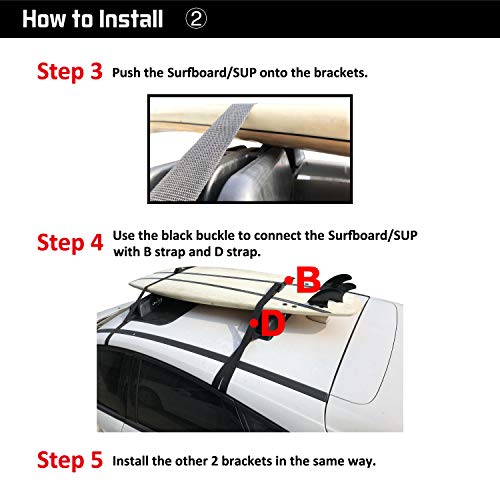 Onefeng Sports 165LB Kayak Roof Rack, TPE Car Roof Rack Pad with 1.5