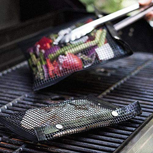 Cuekondy New Hot Grill Mats Non-Stick Mesh Barbecue Bag BBQ Bake Bag for Patio Outdoor Camping Picnic Tool,FDA-Approved,Reusable & Easy to Clean