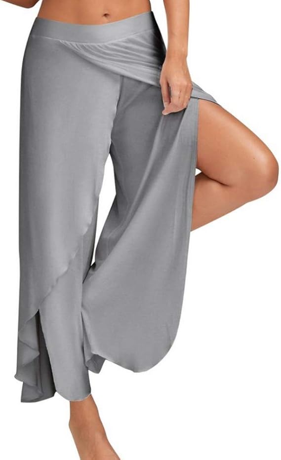 Amazon.com : ChYoung Pantalon de Yoga en Coton à Jambe Large ...
