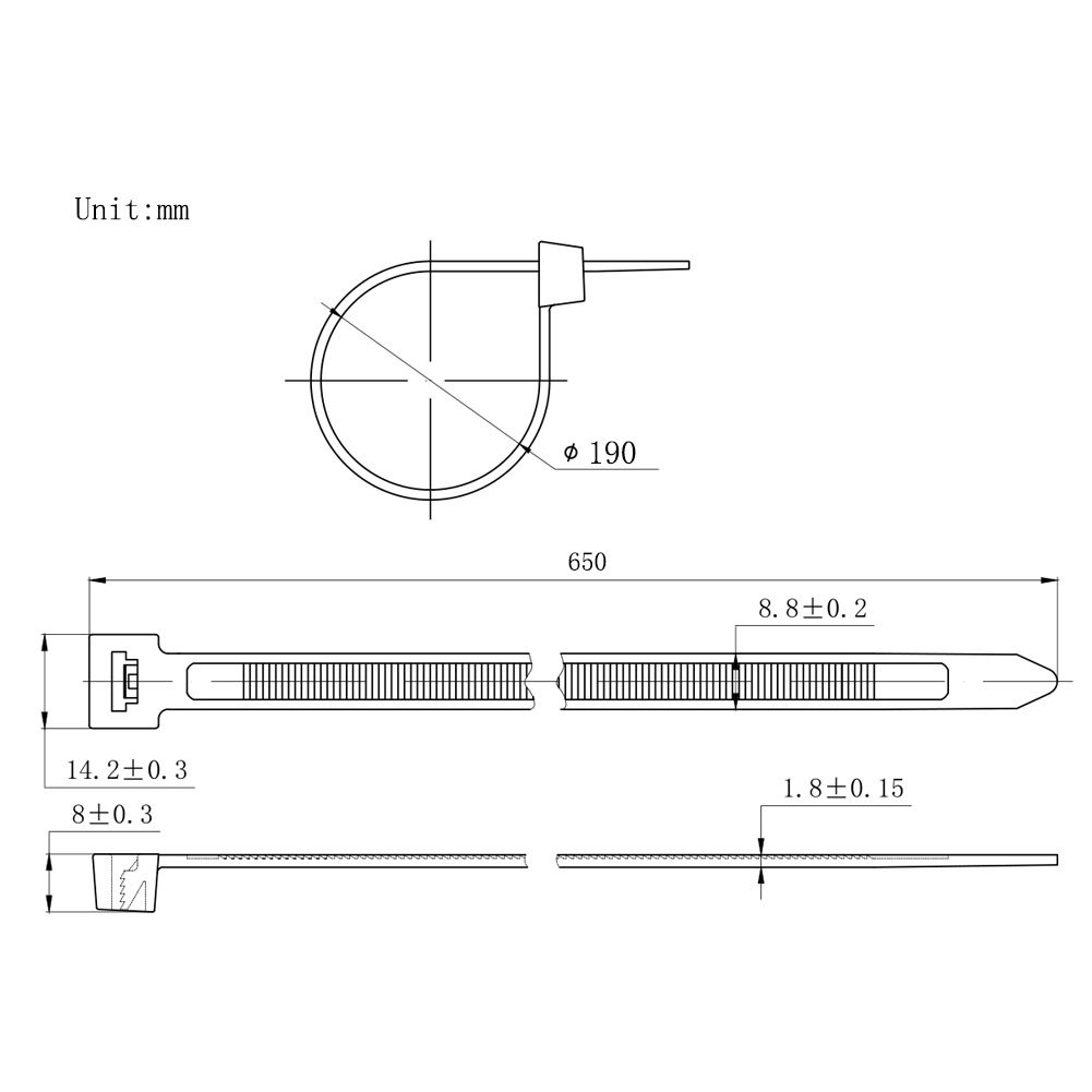 120 LBS Strength Black Zip Ties Heavy Duty Large Plastic Wide Zip Ties