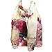 Wrapables® Luxurious 100% Charmeuse Silk Long Scarf with Hand Rolled Edges, Pink Peonies