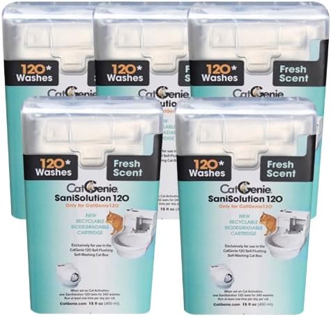 CatGenie 120 SaniSolution Smart Cartridge, Fresh Scent (5-Pack)