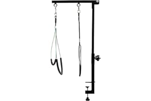 Breeze Touch Dog Grooming Arm with Metal Clamp - 35" Dog Grooming Table Arm, Dog Grooming Hammock Stand with Loop Noose for Small & Medium Dogs Nail Clipping, 2022 Upgrade Design
