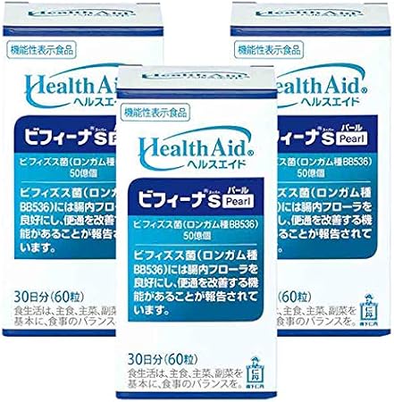 Amazon 森下仁丹 ヘルスエイド ビフィーナｓ スーパー Pearl パール 30日分 60粒 3個セット ビフィズス菌 乳酸菌 サプリメント 機能性表示食品 森下仁丹 ビフィズス菌