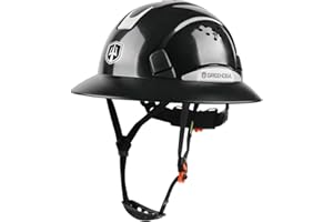 Full Brim Hard Hat Vented Construction Safety Helmet OSHA Approved Work Hardhats for Men&Women 6 Point Adjustable Ratchet Sus