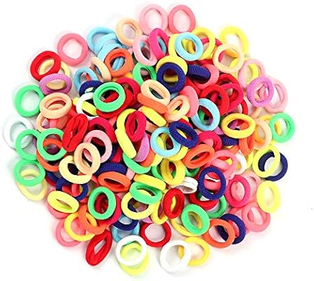 Fani 200 Pieces Small Seamless Cotton Hair Ties Ponytail Holders