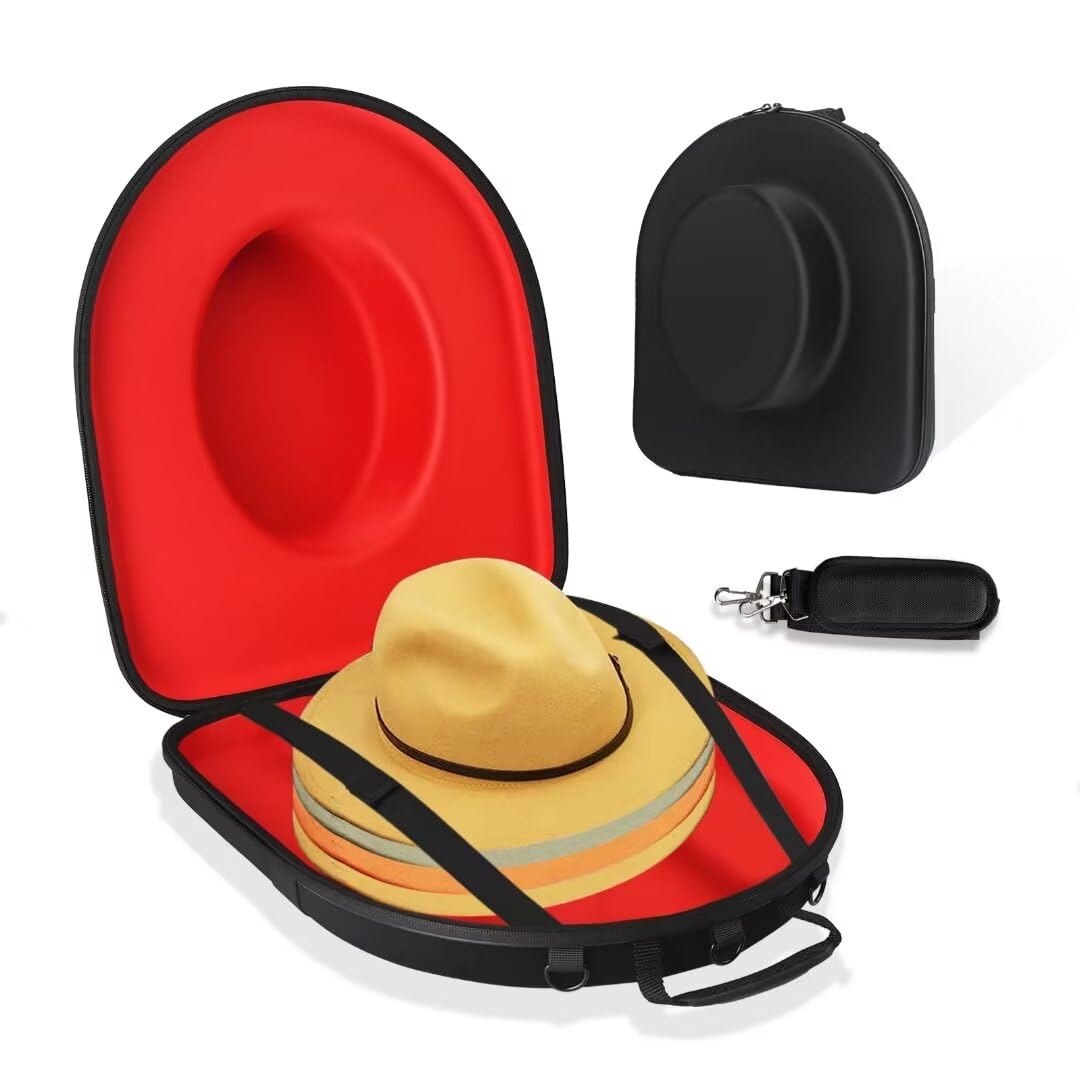 Photo 1 of MOSLA Hat Box for Travel-Crush Proof Hat Travel Case for Cowboy Hats Holder Storage Box Organizer Cap Carrier