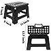 Heim & Elda Folding Step Stool, Super Strong Plastic 9 inch Step Stool for Kids and Adults with Handles, Black