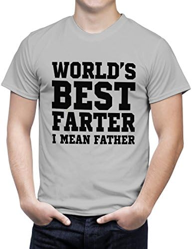 Father Gifts World's Best Farter, I Mean Father Funny T Shirts for Husband Dad Grandpa Father's Day Gifts (XL, Grey)