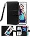 Crosspace Compatible with Galaxy S6 Edge+ Plus [5.7 inch,2015 Release] Wallet Case Premium PU Leather 2-in-1 Protective Shell with Credit Card Holder/Slots and Wrist Lanyard (Black)