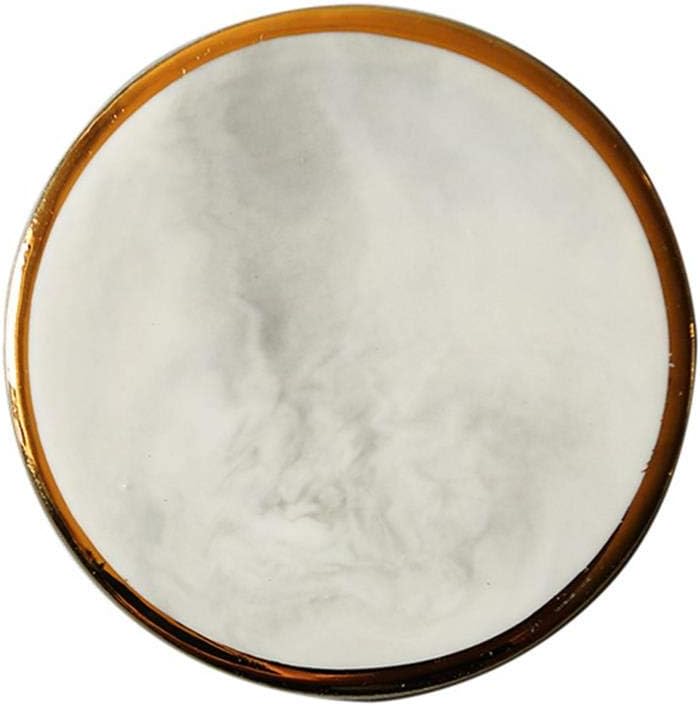 OMAS Premium Marble Coasters Round Ceramic Art Coasters Gold Edge White Polished Round Coasters for Drink Tea and Coffee New