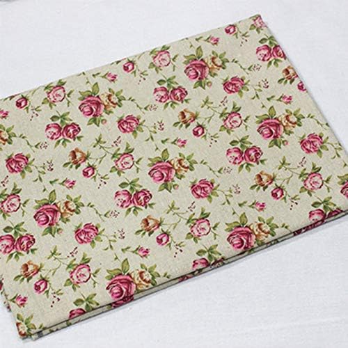 Sheicon Floral Printed Cotton Fabric by The Yard DIY Material Decorative Fabric for Upholstery and Home Accents Color Rose Size 2 Yards