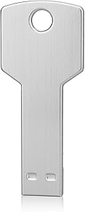 64G Key Shape USB Flash Drive, K&ZZ Metal Thumb Drive USB2.0 Flash Disk Memory USB Stick Expansion Disk- Silver