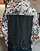 M2MO Mens Floral Long Sleeve Hooded Windbreaker Jacket Black US M