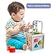 GLEEPORTE New | 5-in-1 Wooden Activity Play Cube | Deluxe Multi-Function Bead Maze Learning Toy for Toddlers and Kids | Ideal Gift