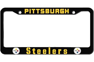 HDTVTV 1Pc for Pittsburgh Black License Plate Frame,Metal License Plate Tag Gift for Pittsburgh Fans