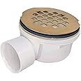 BlueVue 1.5" Side Outlet Drain Assembly (Brushed Gold)