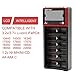 ❤ SVPRO Intellicharge Lithium LCD Battery Charger, 6-Slots Universal Smart Battery Charger for Rechargeable Batteries Li-ion/AA AAA Ni-MH Ni-Cd/LiFePO4 10440 14500 16340 17500 18650 26650 22650 (H6)