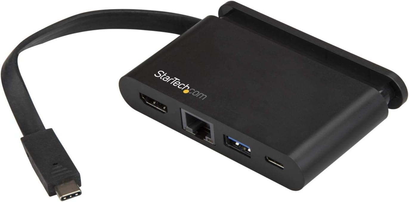 StarTech.com USB C Multiport Adapter, Portable USB-C Dock with 4K HDMI, 100W PD 3.0 Pass-Through, 1x USB-A, 1x USB-C, GbE
