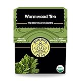 Organic Wormwood Tea, 18 Bleach-Free Tea Bags – Natural Source of Antioxidants, Vitamins C and B Complex, No GMOs