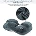 Andake Foldable Neck Pillow, Quick Inflating Deflating Comfortable Portable with Detachable Pillowcase (Gray/Blue, Mouth Blowing/Push-Button Blowing) (Mouth Blowing Grey)