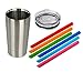 Housavvy Toddler Tumbler with Lid and Straw, Double Wall Stainless Steel, 12 Oz